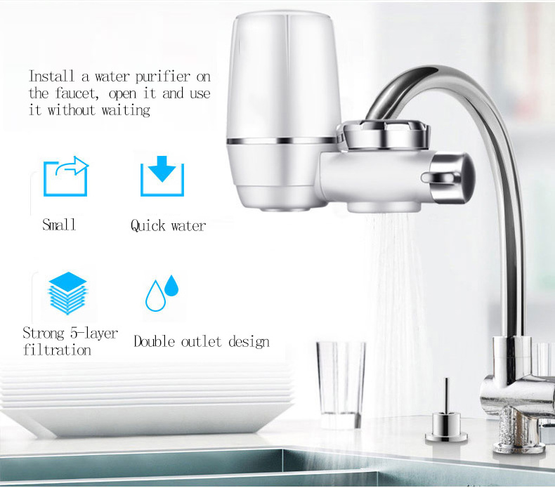 Faucet Mount Water Filter Water Purifying Filter Tap Active Charcoal mijia faucet water purifier classic