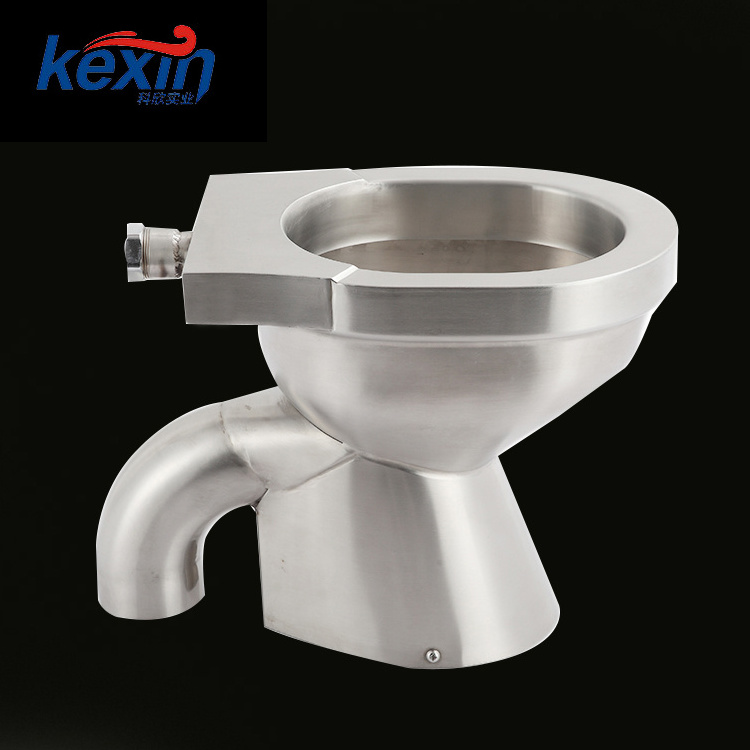 New High Quality SS 304  Wc Stainless Steel Prison Toilet Bowl, One Piece Toilet