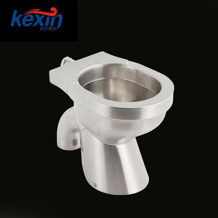 New High Quality SS 304  Wc Stainless Steel Prison Toilet Bowl, One Piece Toilet