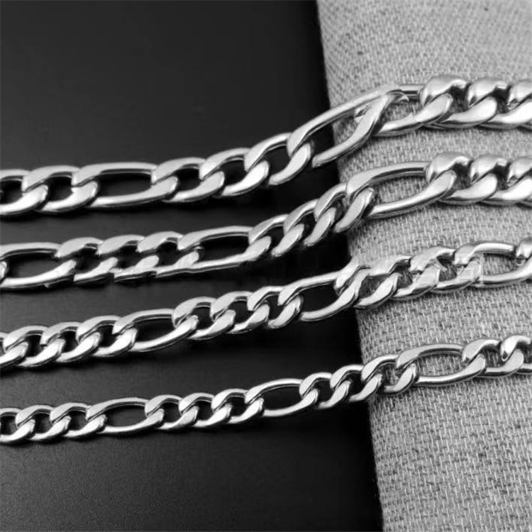 fashion 3mm/4mm/8.8mm/11.5mm  figaro stainless steel jewelry 14k 18k plating necklace 18k gold filled chain