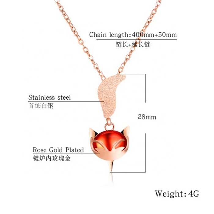 Cute Jewelry Fox Necklace Quantum Scalar Energy Pendent Necklace