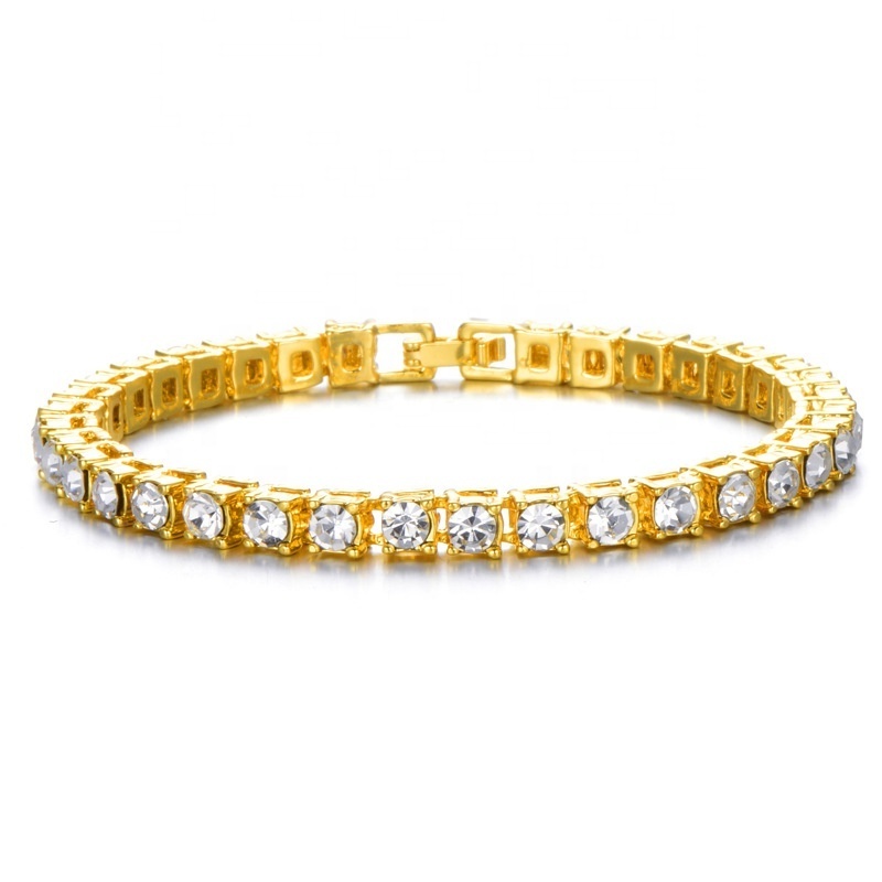 New Arrival 5mm Tennis Chain Bracelet Hip hop Jewelry Gold Silver Material Men Women Bling Diamond Link Chain Bracelet