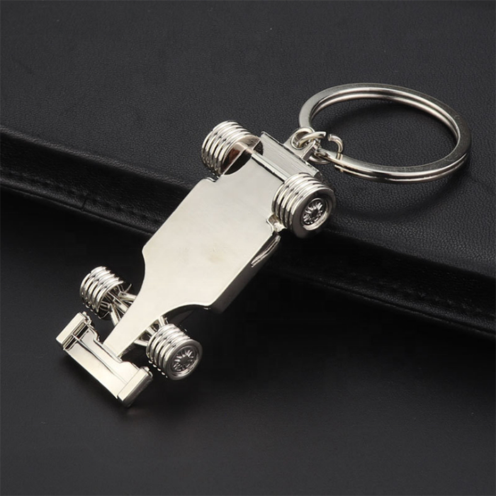 Wholesale Custom Logo 3D Metal Racing car Auto Parts Model Plane F1 Car Keychain