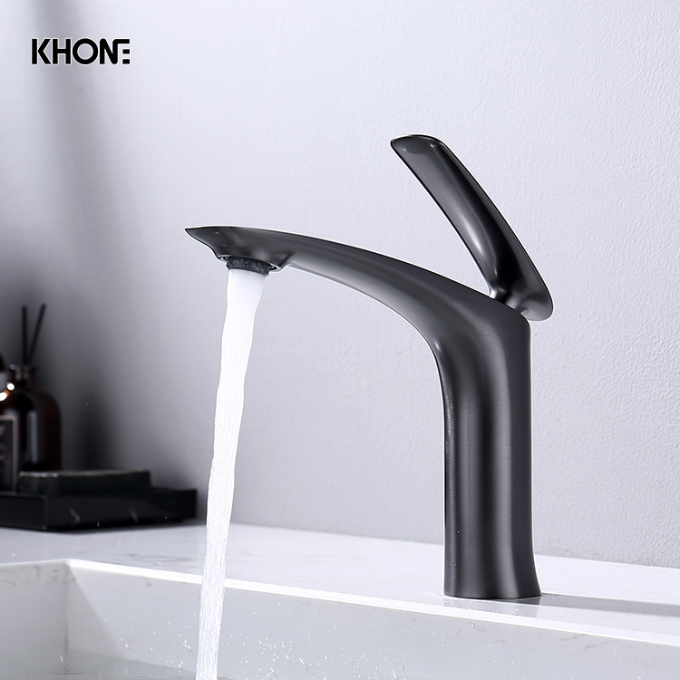 high quality single hole brass basin faucet hotel bathroom brushed gold Basin Mixer 2022