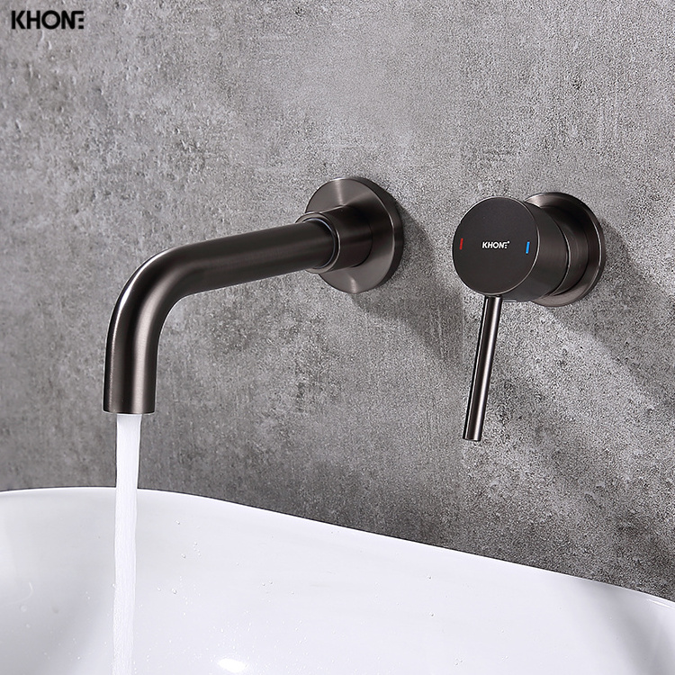 Hot sale gray wall basin faucet hot cool water bathroom basin faucet mixer