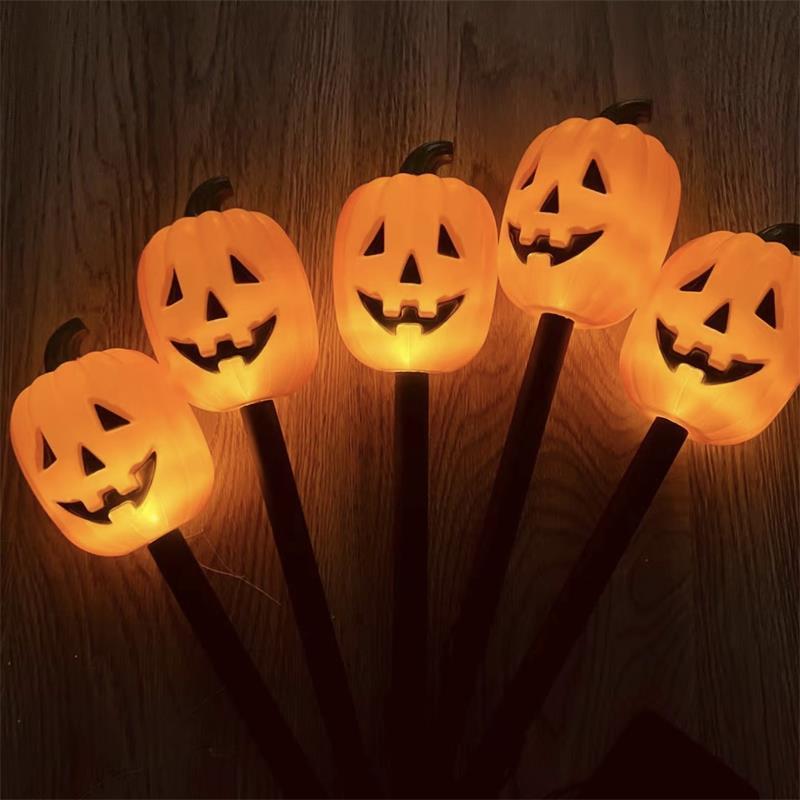 Top Sale  Pumpkin Garden Lights 23.5 cm  7.2 inch Battery Solar Pumpkin Stake Lights  Outdoor waterproof Pathway  Decoration