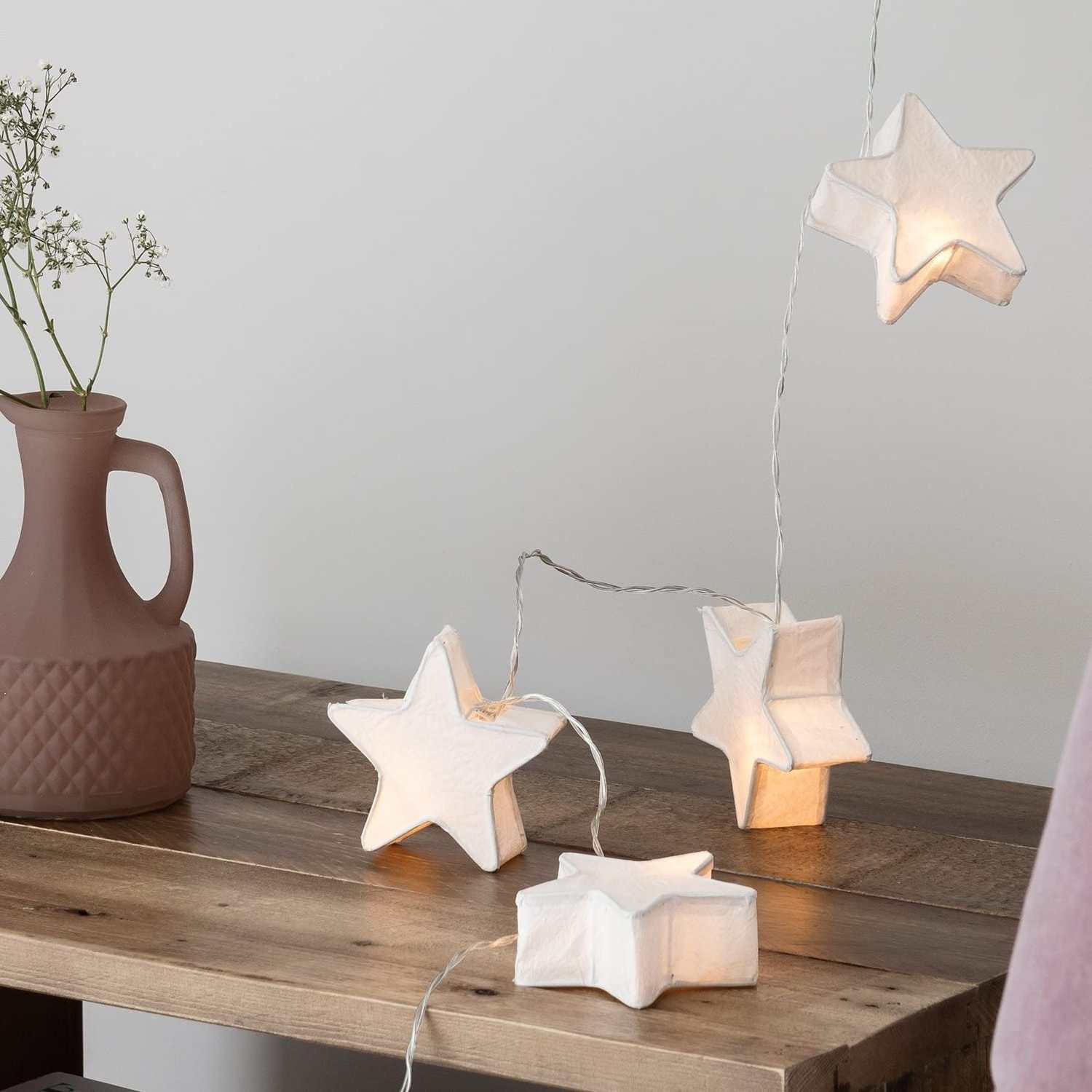 Directly Factory Supply  Indoor Paper Star Lantern Fairy Lights Battery Operated 10 Warm White LEDs