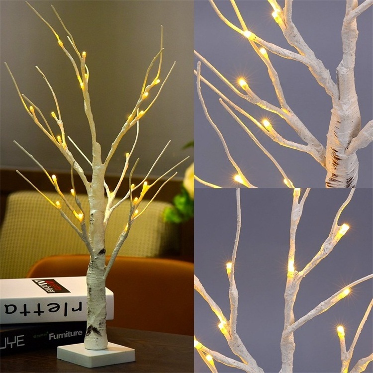 LED Silver Birch Light White Branches Warm White Light Silver Birch Twig Tree for Party Wedding Bedroom Living Room Home Indoor