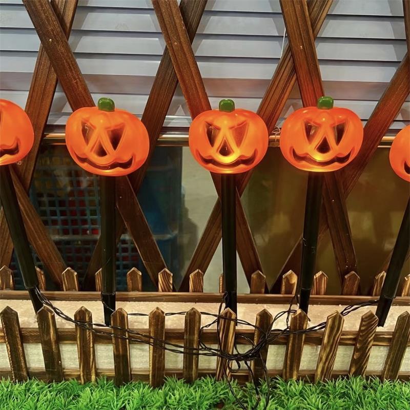 Top Sale  Pumpkin Garden Lights 23.5 cm  7.2 inch Battery Solar Pumpkin Stake Lights  Outdoor waterproof Pathway  Decoration