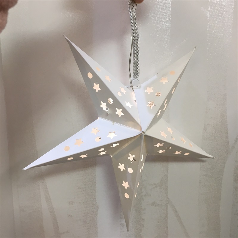 Party Home Decoration Hanging Star  Led Paper Lantern Lights