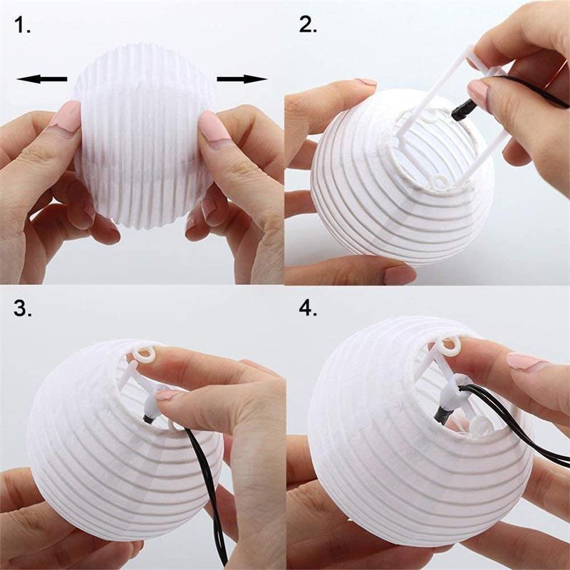 Factory Supply   Battery Operated White Lantern String Lights 8Mode Warm White  Remote Control