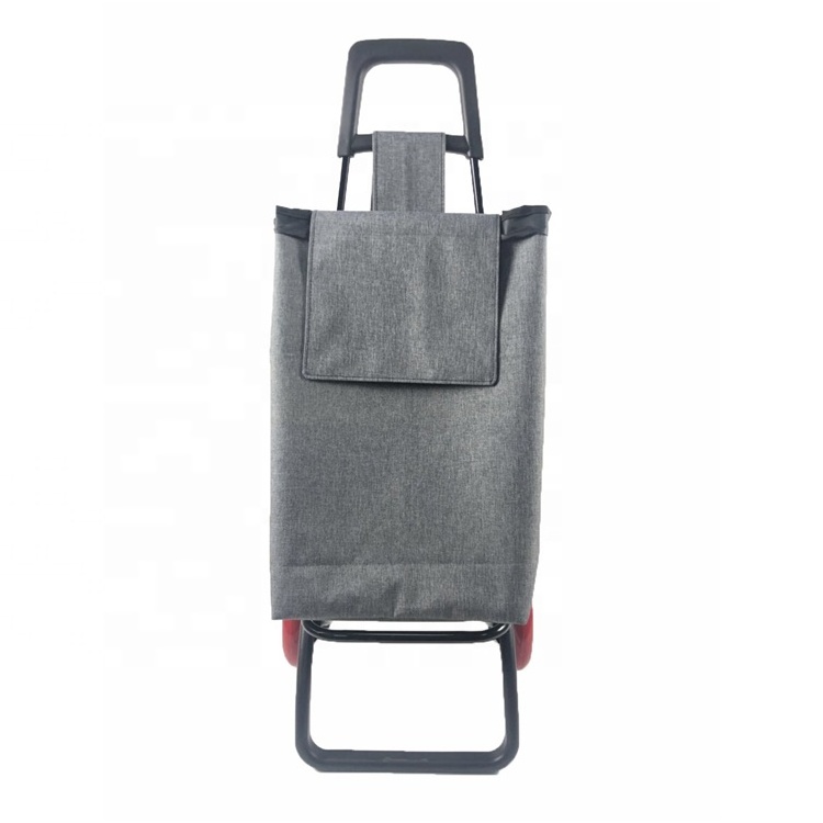 Custom Logo Food Folding Shopping Trolley With Seat Vegetable Shopping Trolley Bag