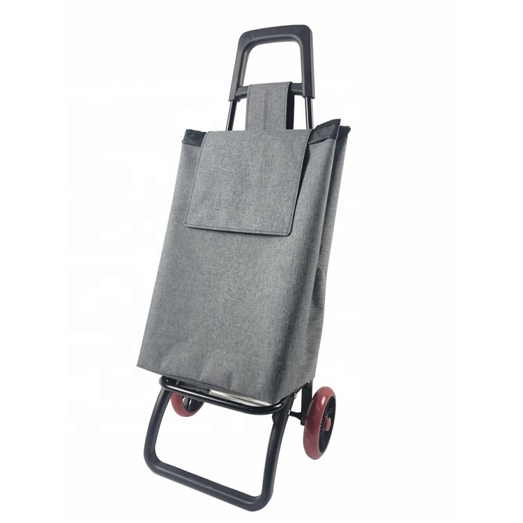 Custom Logo Food Folding Shopping Trolley With Seat Vegetable Shopping Trolley Bag