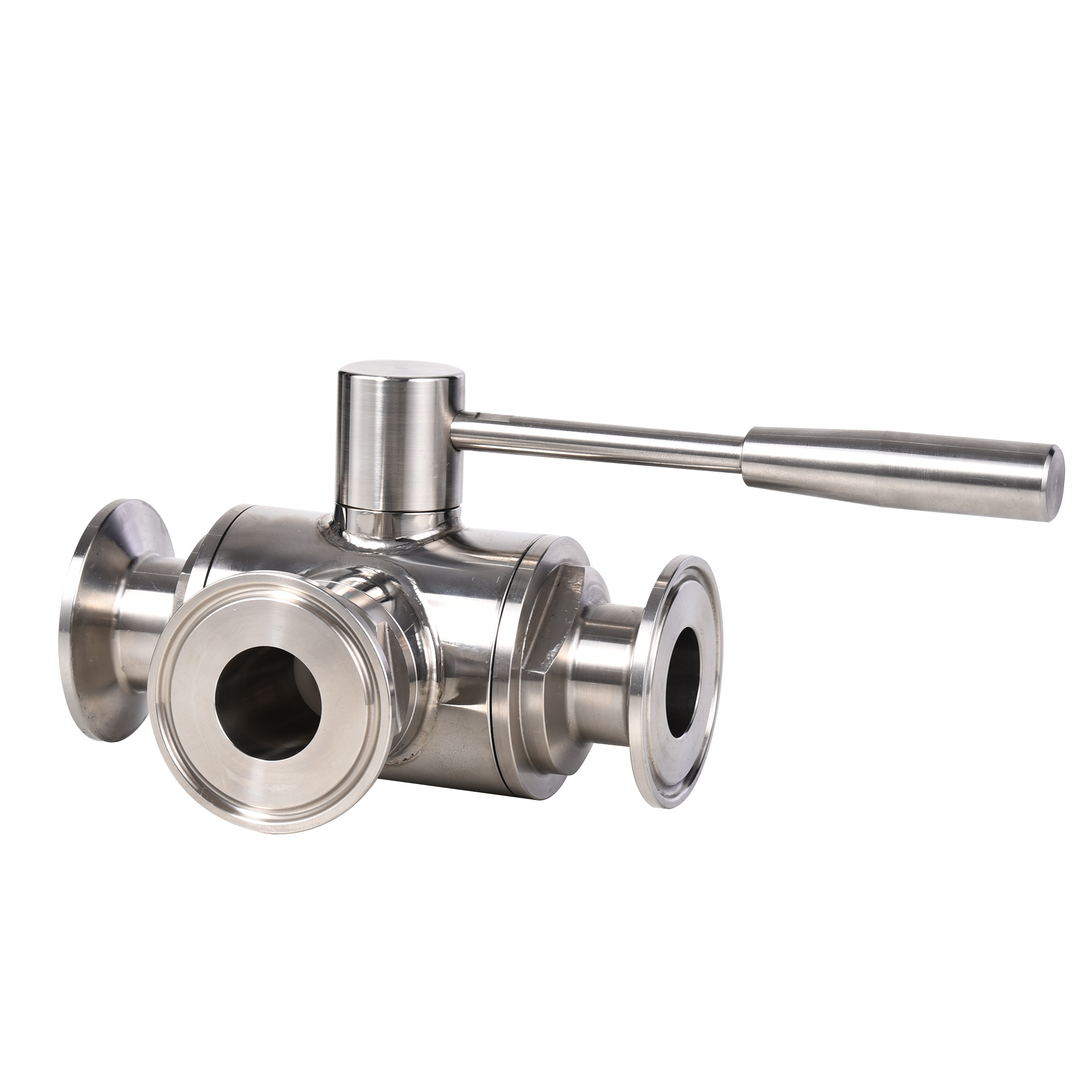 Sanitary 3 Way  Clamp 1- 4 Inch Stainless Steel Ball Valve