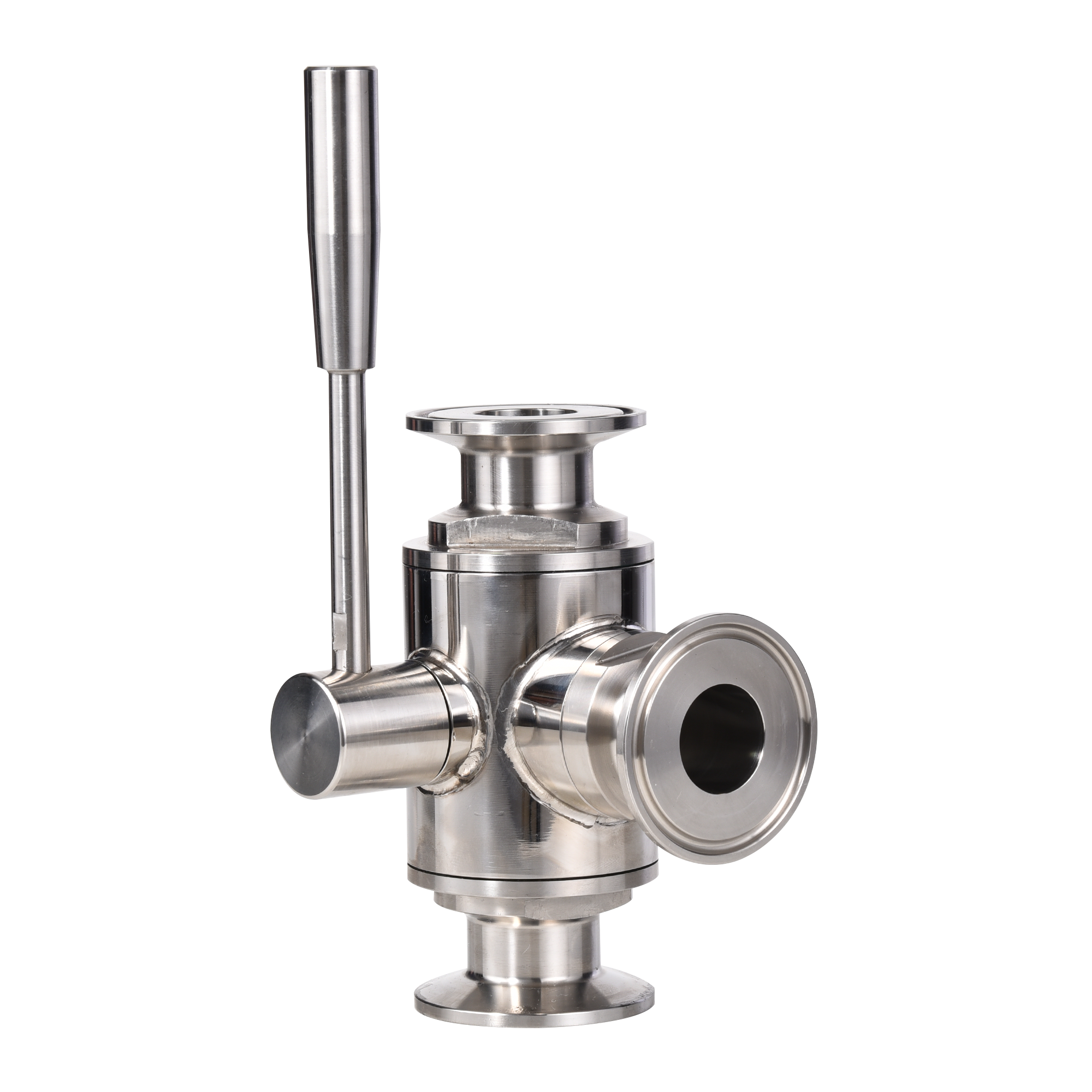 Sanitary 3 Way  Clamp 1- 4 Inch Stainless Steel Ball Valve