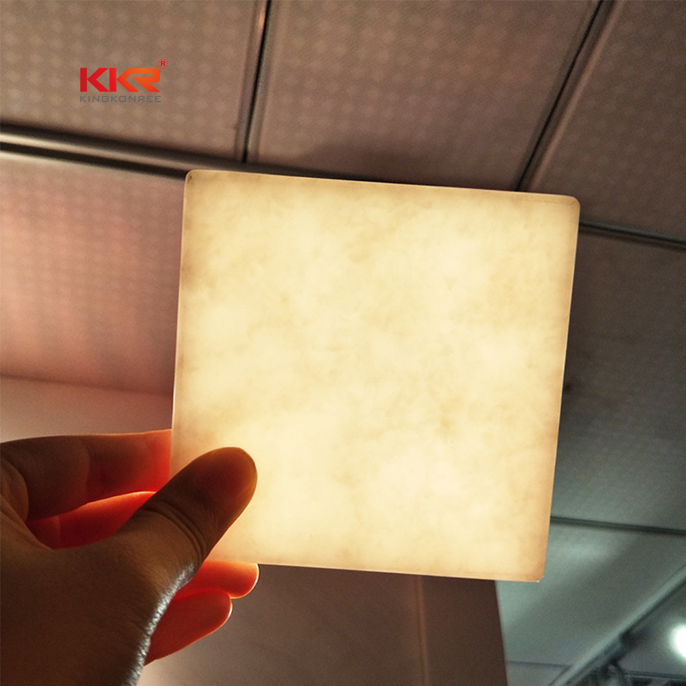 Artificial stone acrylic resin backlit translucent solid surface wall panel