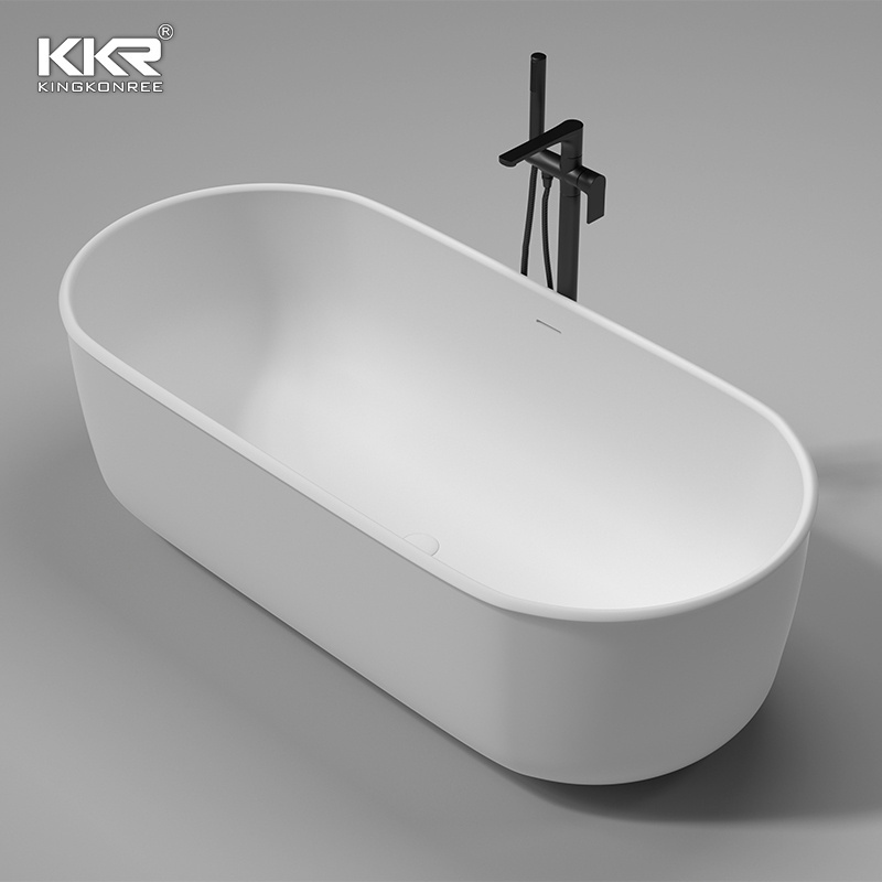 Artificial Stone  Custom Made Acrylic Solid Surface Stone Soaking Bath Tub Marble Stone Freestanding Bathtub