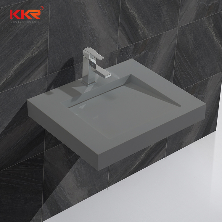 Matte Black Solid Stone Bathroom Sink / Matt Gloss Black Colour Wash Hand Basin