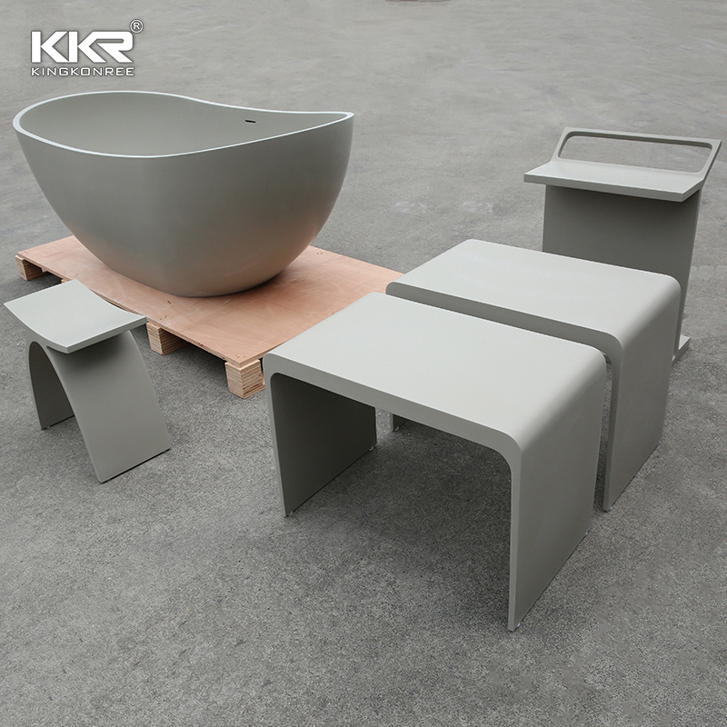 Kkr Customized Made Modern Bathroom Shower Foot Stool Clear Acrylic Solid Surface Bath Small Bench