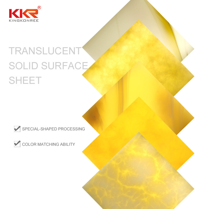 Artificial stone acrylic resin backlit translucent solid surface wall panel