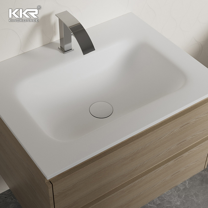 Upgrade Your Bathroom Integrated Sink and Solid Surface Vanity Ensemble