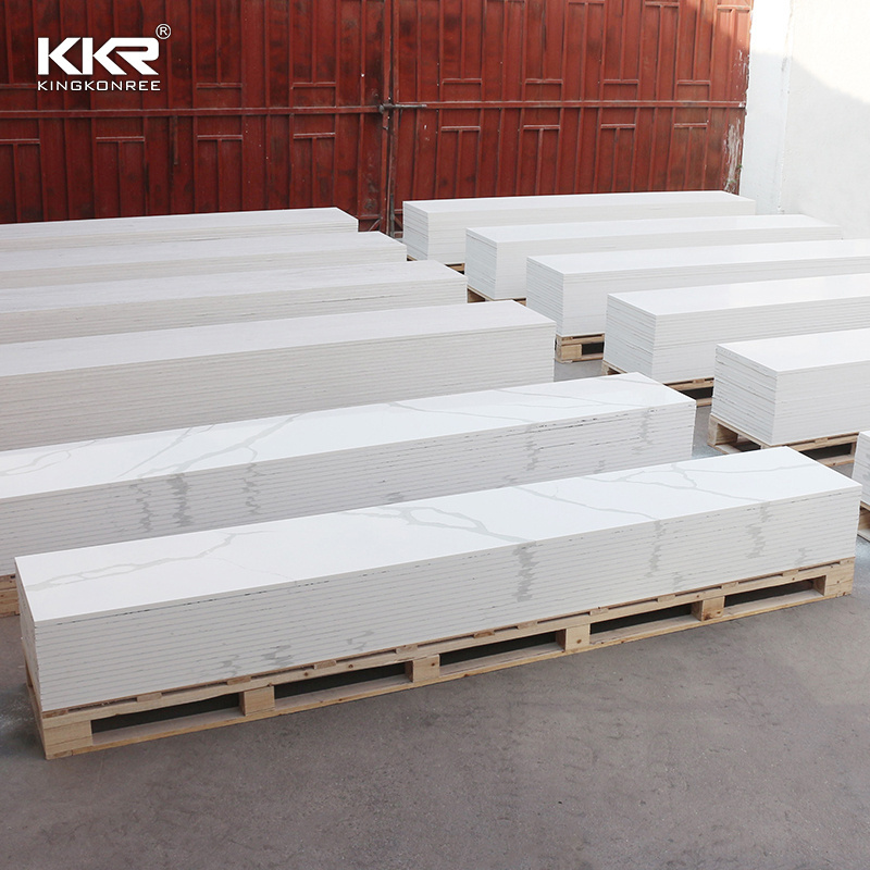 KKR OEM/ODM 3660*760*12 solid surface sheet resin slabs quartz stone for kitchen shower walls