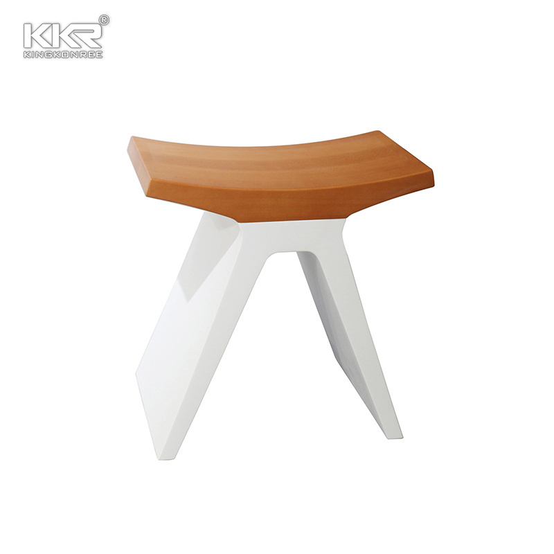 Kkr Customized Made Modern Bathroom Shower Foot Stool Clear Acrylic Solid Surface Bath Small Bench