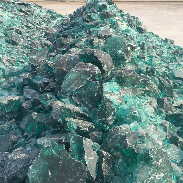 Wholesale Natural Clear Colored Green Landscaping Slag Glass Rocks For Gabion