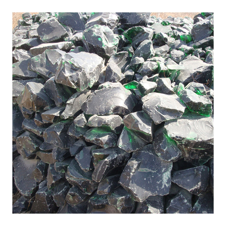 Wholesale Natural Clear Colored Green Landscaping Slag Glass Rocks For Gabion