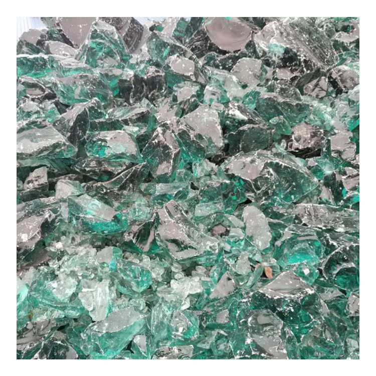 Wholesale Blue Green Custom Bulk Colored Crushed Landscaping Slag Glass Rocks For Gabion