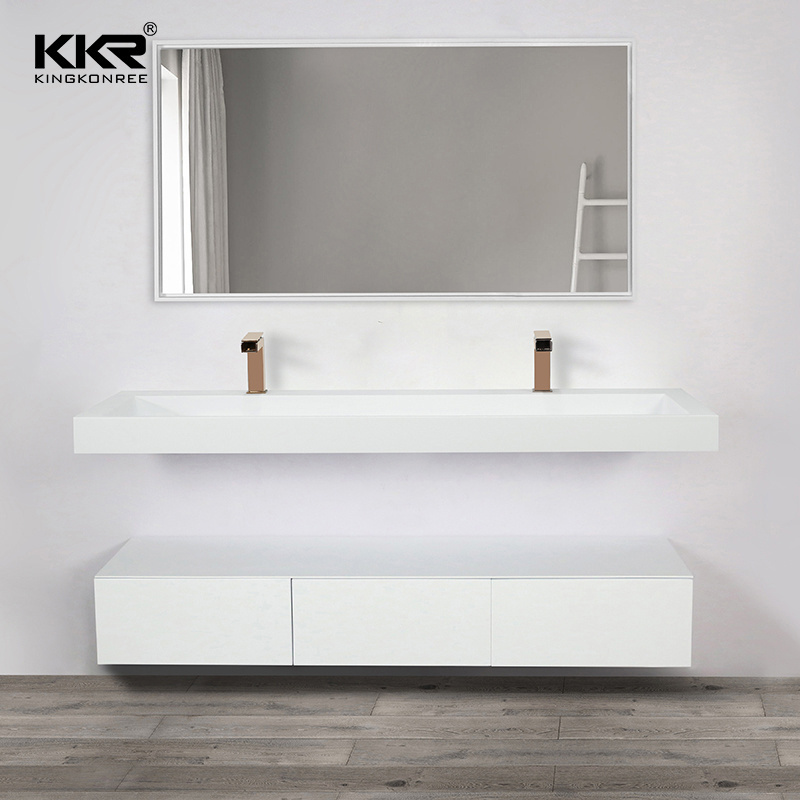 Popular Bathroom Wall Hung Sink Marble Stone Solid Surface Wash Basin