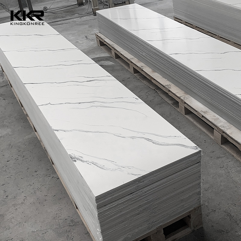 Marble patterned acrylic sheet Faux marble stone sheet Acrylic solid surface stone slabs for kitchen counter top