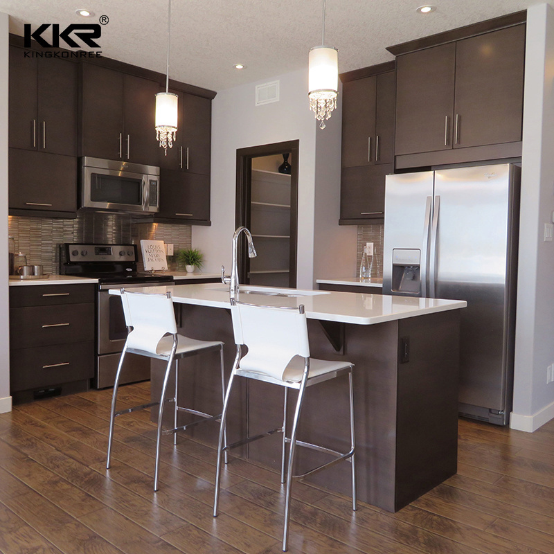 KKR solid surface stone material veins style slab kitchen countertops