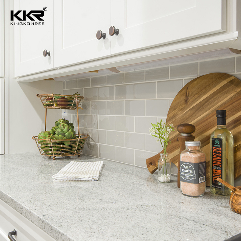 KKR solid surface stone material veins style slab kitchen countertops