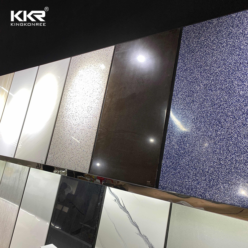 KKR Factory Price 12x760x3660mm synthetic marble quartz stoneSurface Slab for wall vanity top