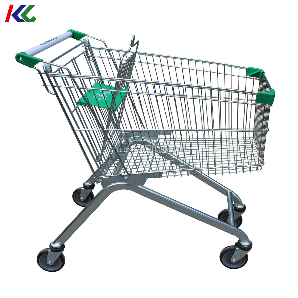 Supermarket and retail store used 125 Liter Euro style Anti-theft shopping trolley