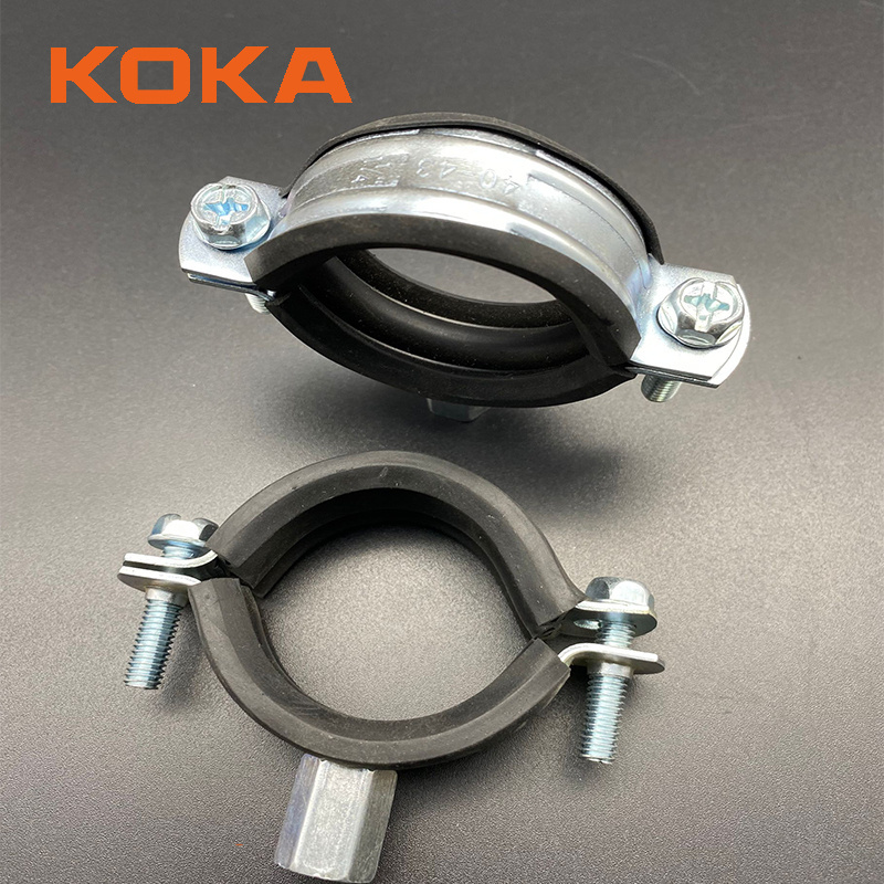 M8 M10 heavy duty pipe clamp with rubber EPDM