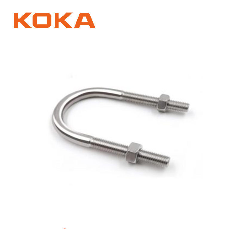 304 Stainless Steel  Right Angle U-shaped Tube Square Clamp Set Screw U-bolt