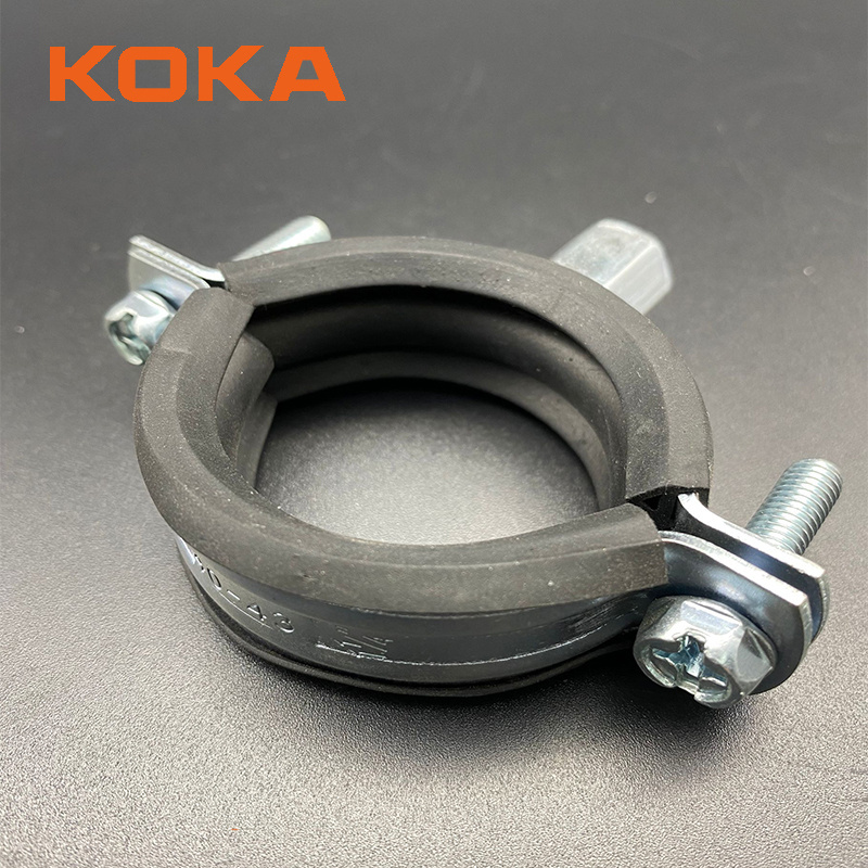 M8 M10 heavy duty pipe clamp with rubber EPDM