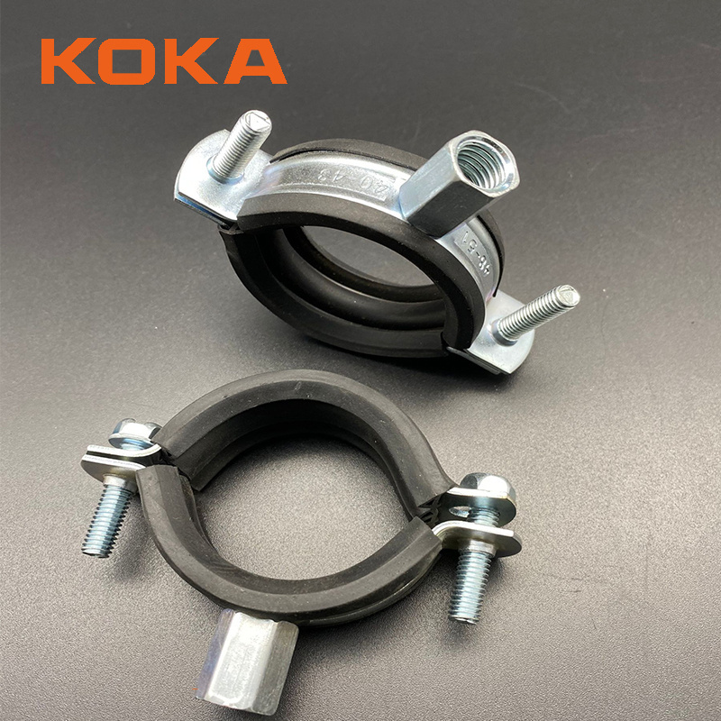 M8 M10 heavy duty pipe clamp with rubber EPDM