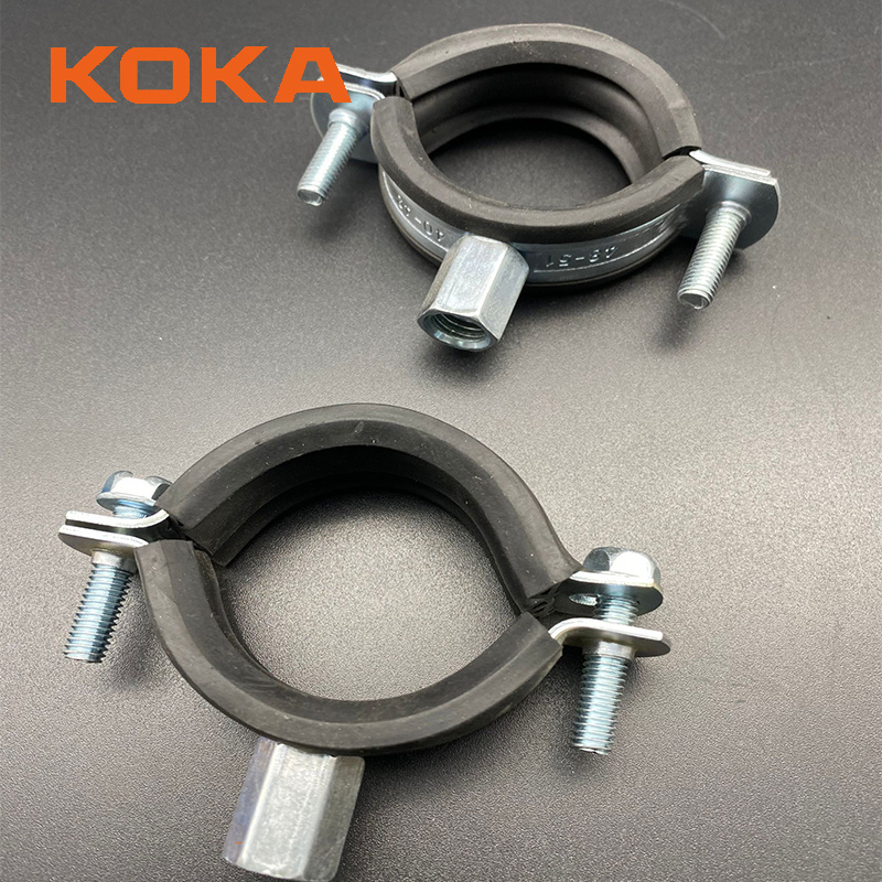 M8 M10 heavy duty pipe clamp with rubber EPDM