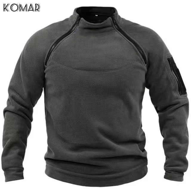 KOMAR Men's Tactical Jacket Outdoor Hunting Clothes Warm Zippers Pullover Man Camouflage Hoodie