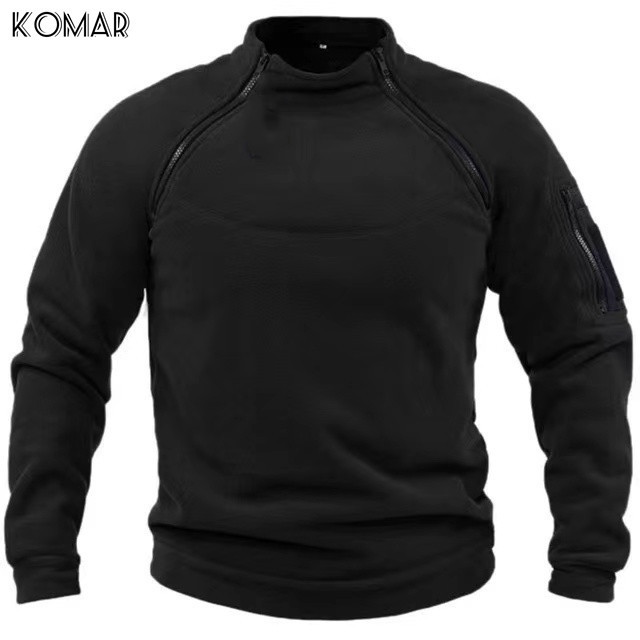 KOMAR Men's Tactical Jacket Outdoor Hunting Clothes Warm Zippers Pullover Man Camouflage Hoodie