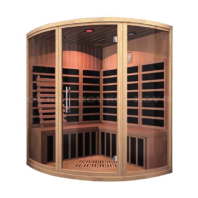 03-B8 Modern style dry sauna hemlock wood infrared sauna room  whole sale thermal life sauna