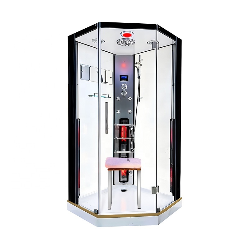 K083 High quality sauna shower with a variety of health methods far infrared steam shower room with colored lights