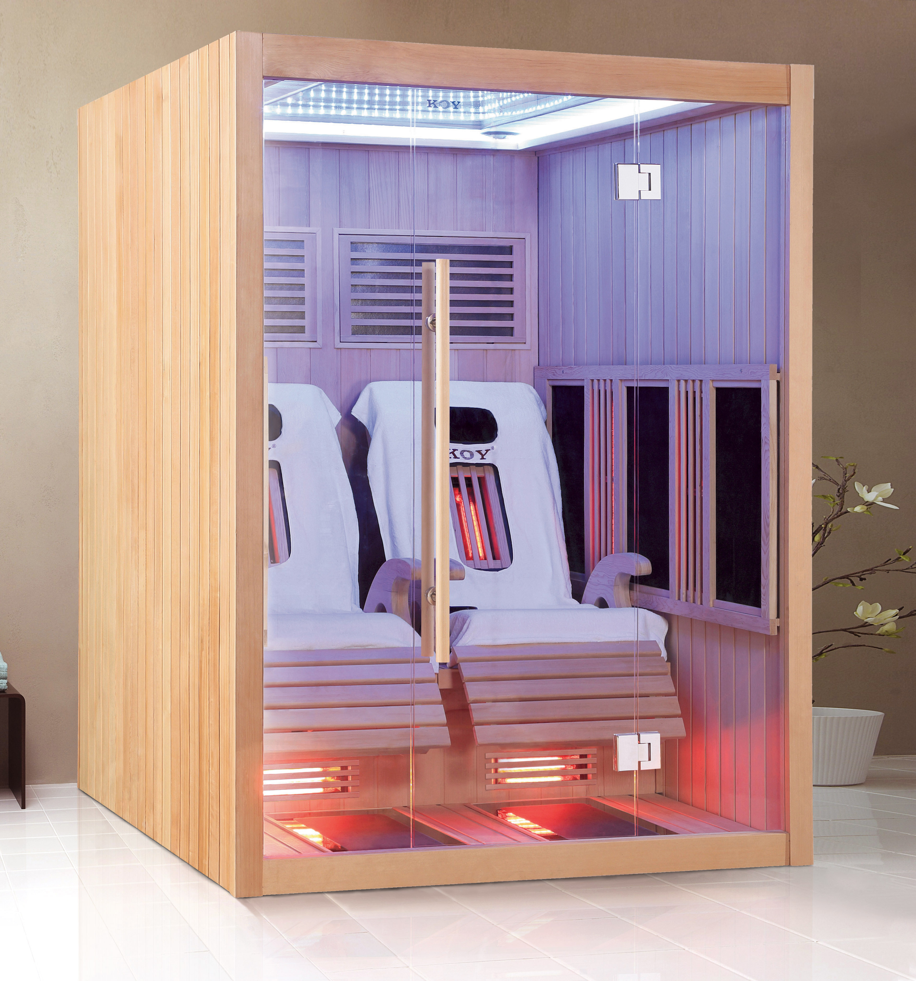 Fashion and Health Sanitary Ware KOY Sauna Room with 2 Person