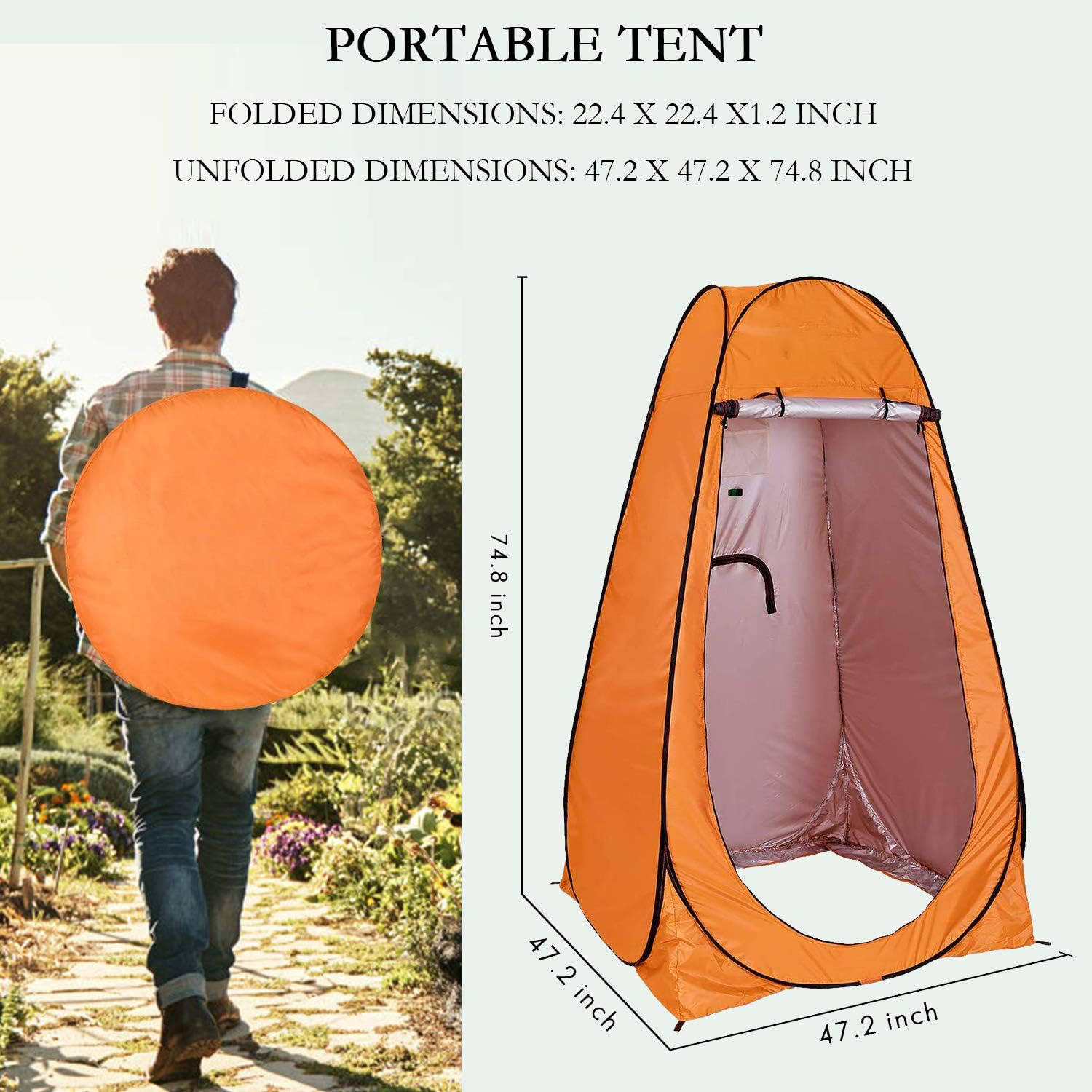 Privacy Tent Pop Up Shower Changing Toilet Tent Portable Camping Privacy Shelters Room with Carrying Bag for Outdoors Indoors