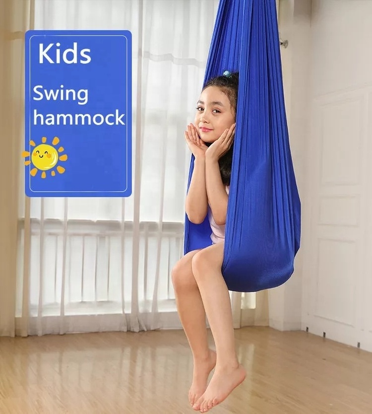 Factory wholesale kids sensory swing hammock yoga hammocks spandex deep pressure therapy sensory swing hammock