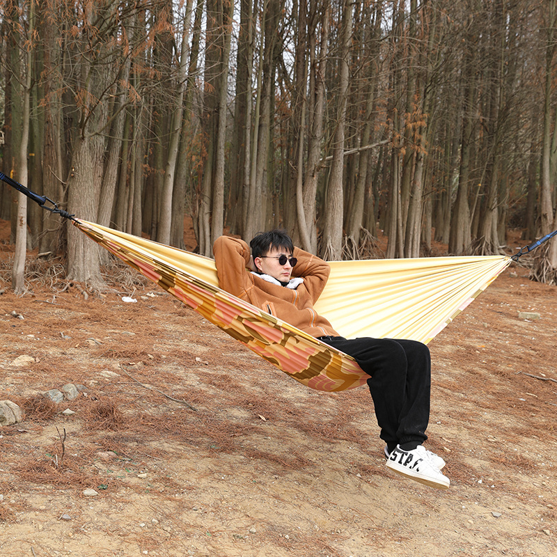 Two Layer Thick 240T Taffeta Portable Hammock For Double Or Single Person Camp Accessories for Outdoor Beach