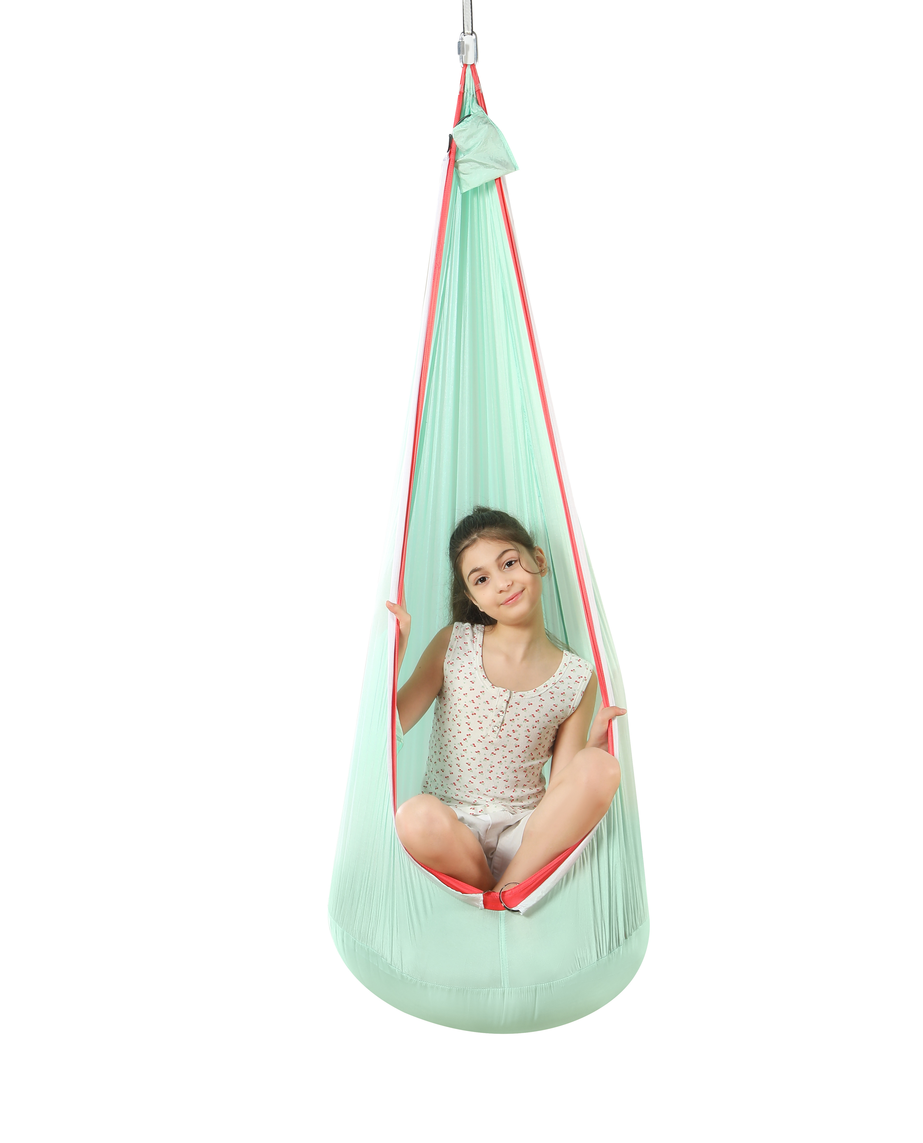 2024 Manufacturer Fast Delivery Custom Kids Pod Swing Seat With Light 100% Nylon Child Baby Hammock Hanging Chair